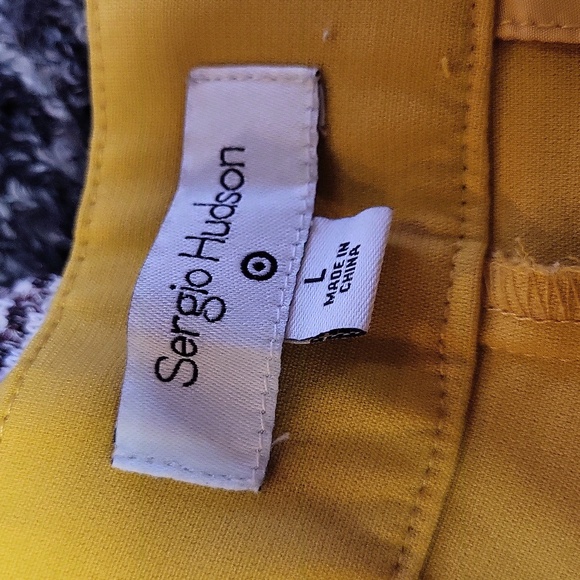 SERGIO HUDSON, Bright Yellow Wide-Leg Pants, SIZE L - Picture 6 of 7